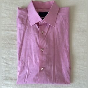 David Donahue Pink Button Down Shirt Size 17.5 Neck Size 34/35 100% Cotton​